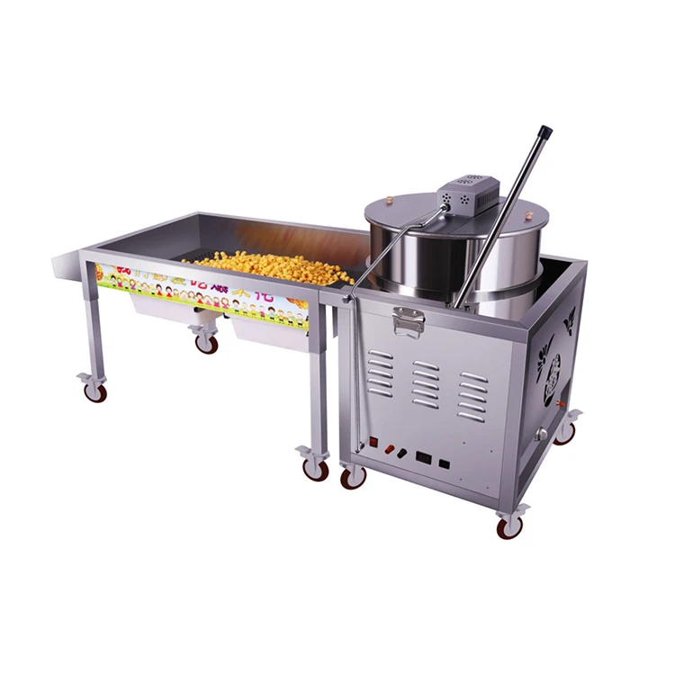 Large Capacity Stainless Steel Electric Hand Gas Caramelized Popcorn Making Machine