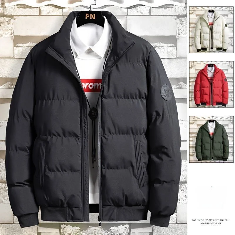 

Мужская зимняя хлопковая куртка Thiened down, повседневная молодежная верхняя одежда, модное универсальное хлопковое пальто, топ без бренда, зарегистрированный три...