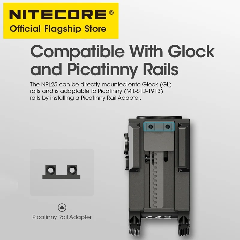 Imagem -05 - Lanterna Tática Compacta Lanterna para Pistola Airsoft Picatinny Nitecore-npl25