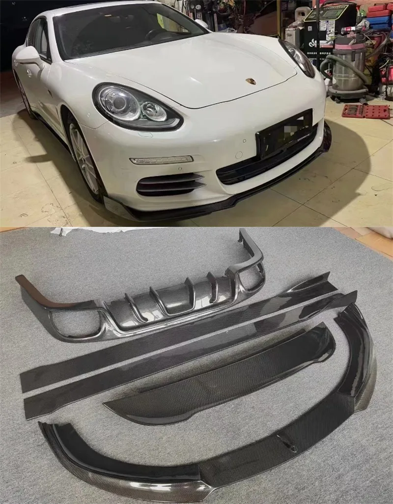 For Porsche Panamera 970.1 2010-2013 High Quality Real Carbon Fiber Front Lip Rear Diffuser Bumper Side Skirt Spoiler Body Kit