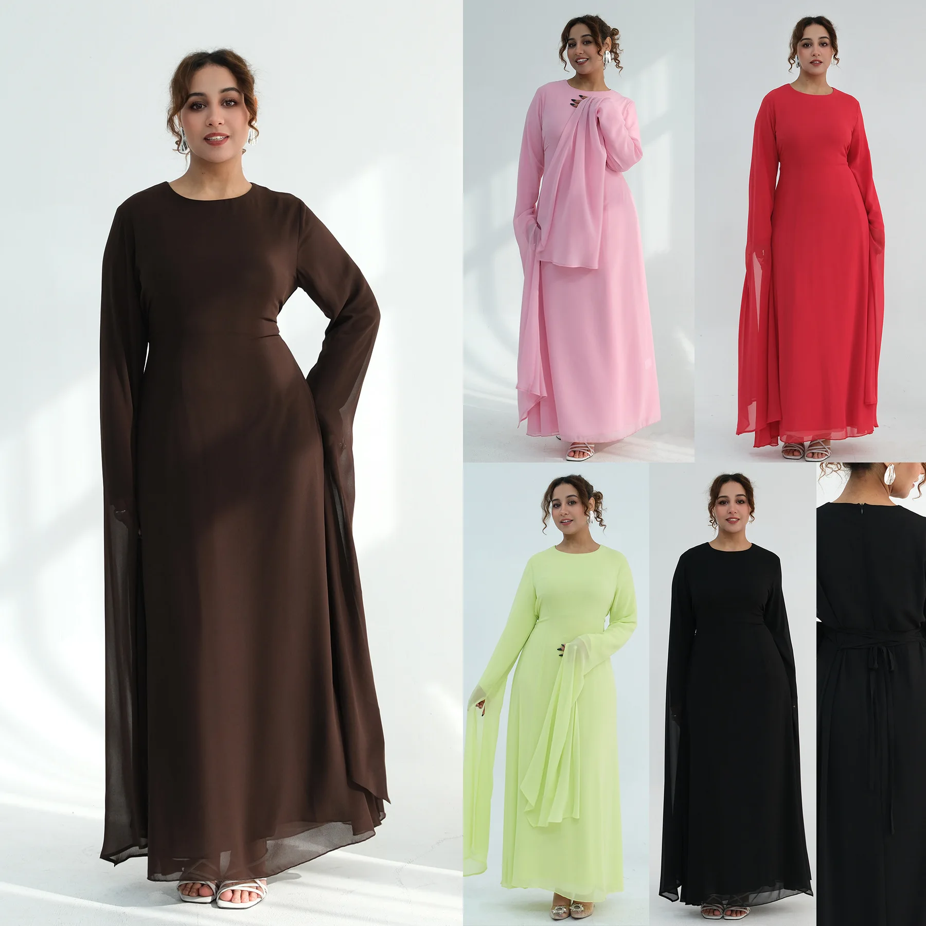 Muslim Women Modest Maxi Dress Dubai Plain Abaya Islamic Party Elegant Holiday Dresses Turkey Kaftan Robe Evening Arabic Gown