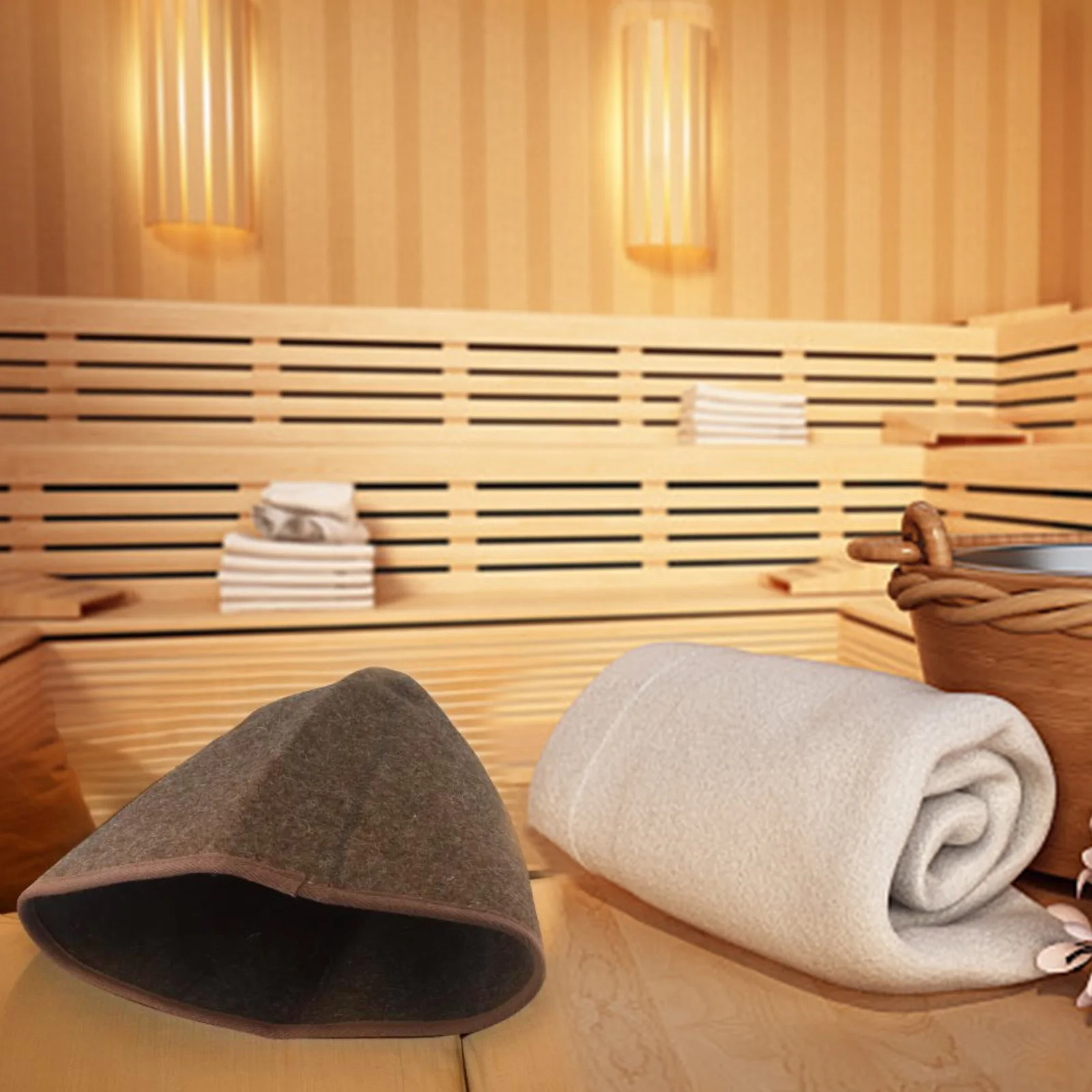 Sauna Hat Woollen 34*26*0.3CM Sauna Felt Hats Sauna Bathwool Hat 34*26*0.3CM Banya Room Vaporarium Hats Hat Sauna Hat