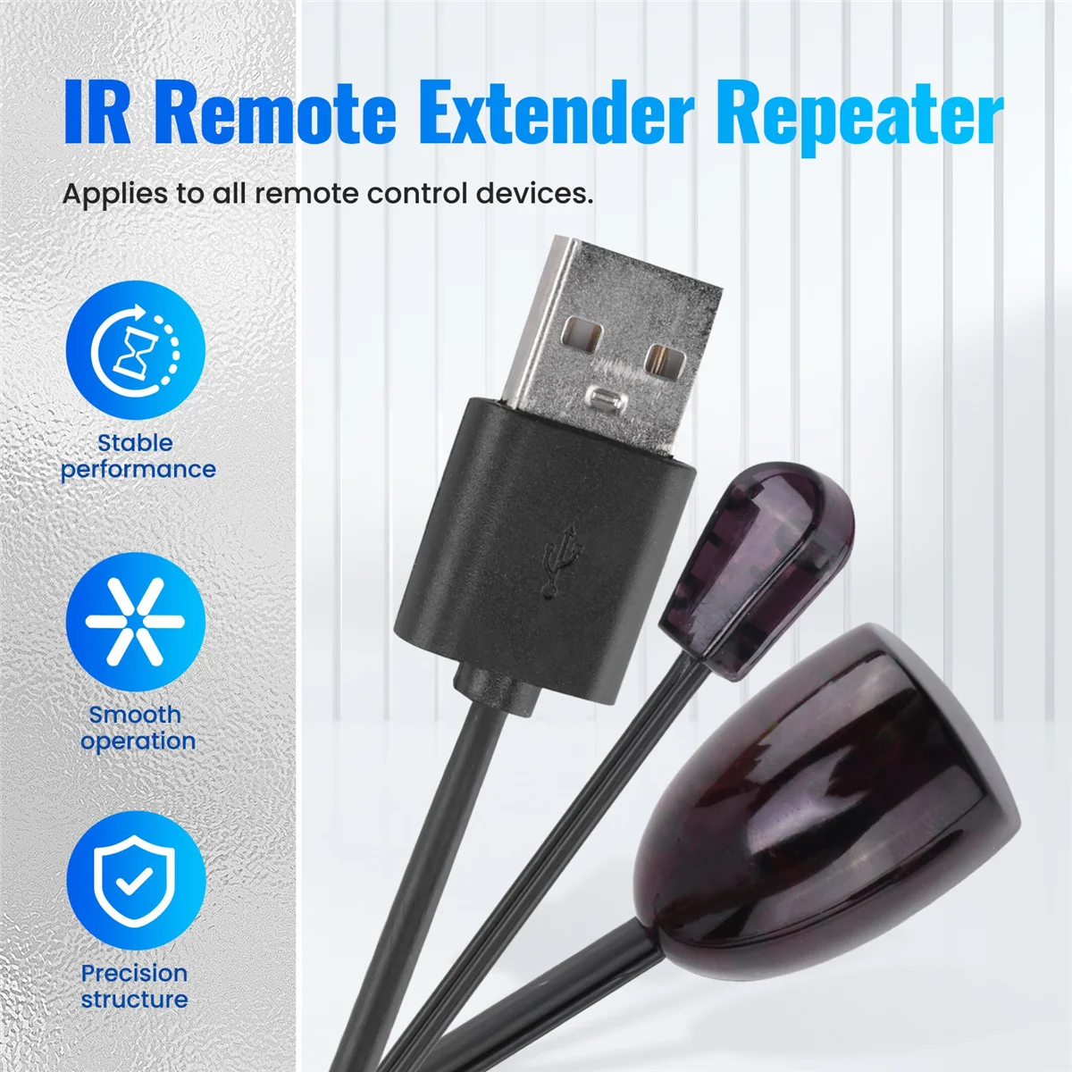 At77 ir extensor infravermelho ir receptor de controle remoto usb ir receptor adaptador transmissor para caixa cabo receptor estéreo hd tv
