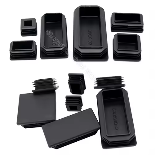 Rectangular Square Plastic Black Blanking End Cap Tube Pipe Insert Plug Bung Stopper Cover Furniture Foot Pads 10x10mm-200x200mm - Image 2