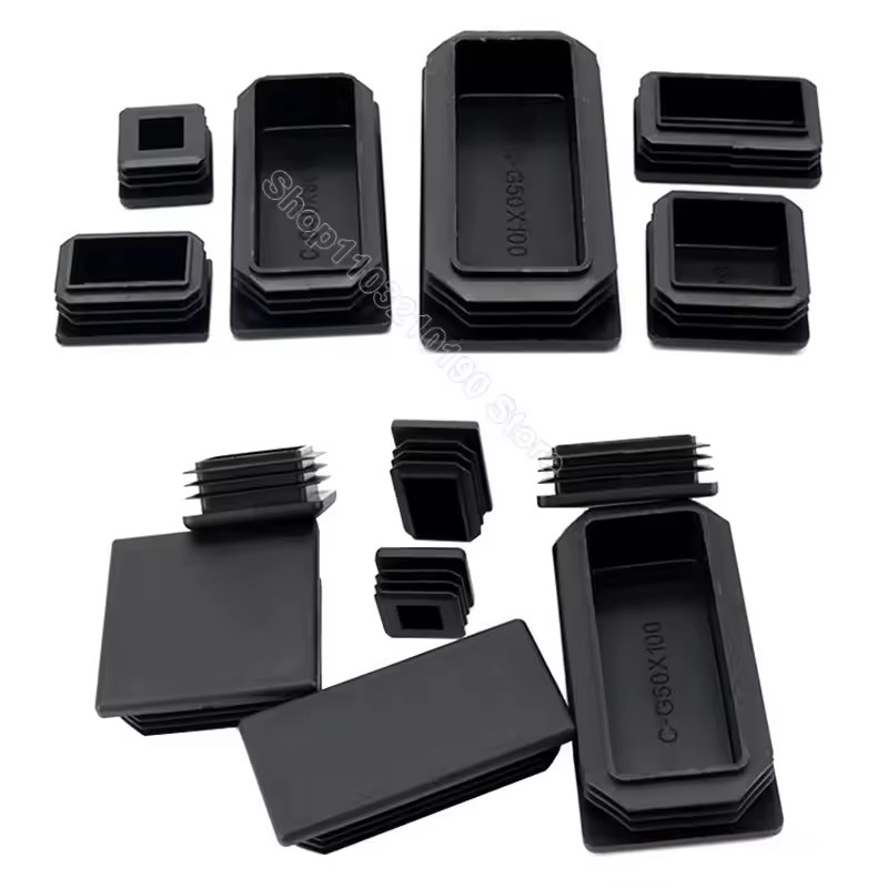 Rectangular Square Plastic Black Blanking End Cap Tube Pipe Insert Plug Bung Stopper Cover Furniture Foot Pads 10x10mm-200x200mm - Image 2