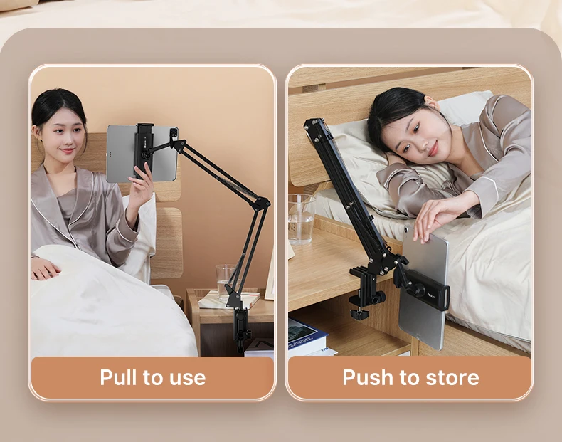 Ulanzi T2 Metal Desktop Stand Long Arm Tablet Stand Bed Desktop Lazy Bracket Support IPad Smartphone Holder Microphone Boom Arm