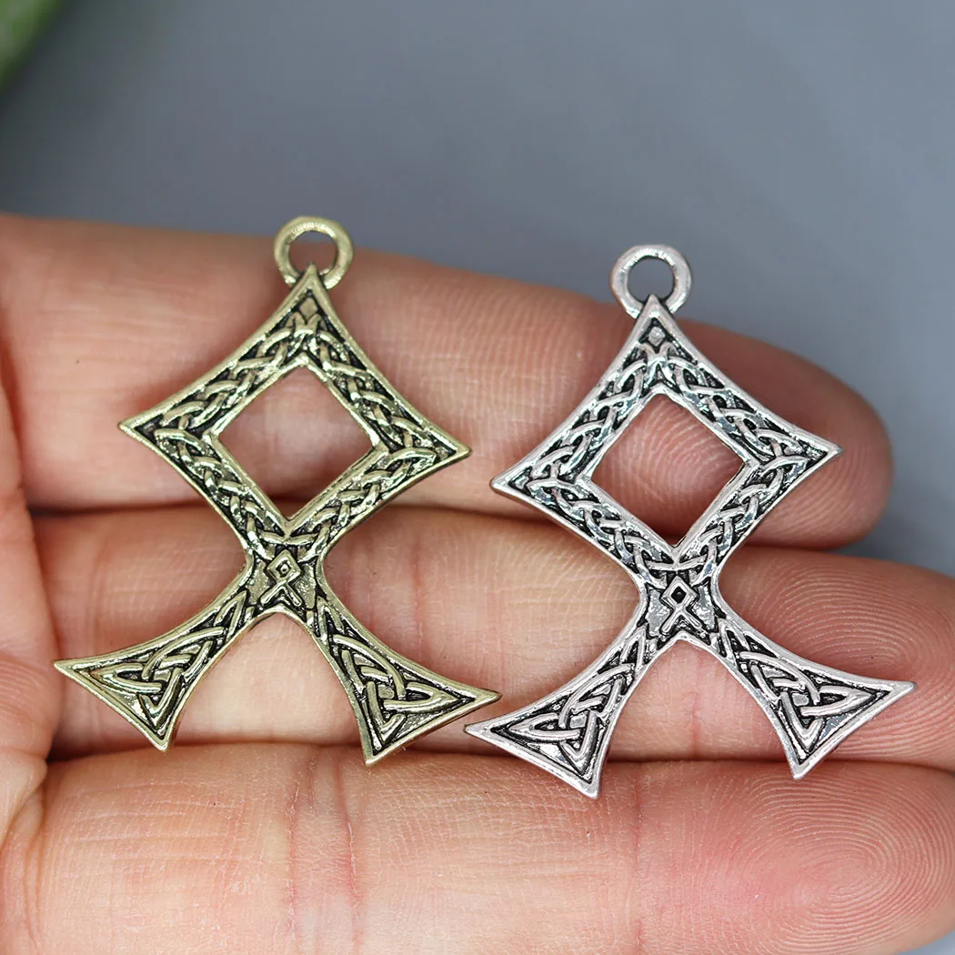 3Pcs/lot Odal Rune Pendant Amulet Nordic Viking Charm Pendant For DIY Necklace Earrings Handmade Jewelry Making