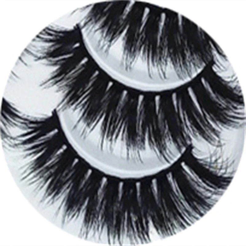 Struttura multistrato Ciglia a coda di occhio allungate Ciglia personalizzate personalizzate in fibra sintetica europea 3D con scatola bianca