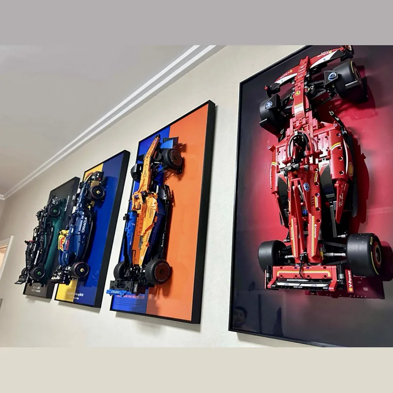 حامل تثبيت على الحائط بشاشة عرض معدنية مقاس 31.5 بوصة لسيارة LEGO F1 42207 42206 42171 42141، لسيارات CADA C64005 C44، موديل مكعبات البناء
