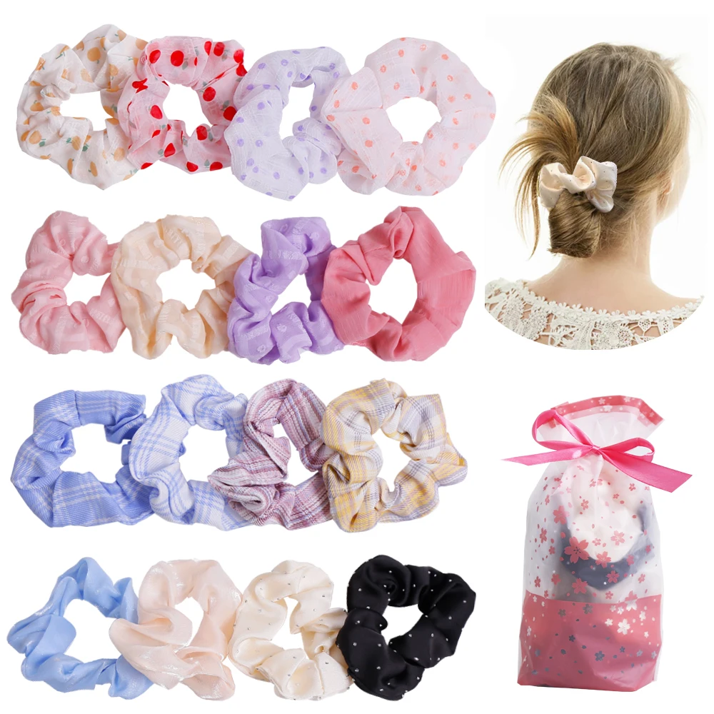 2023 New Design Hairband Summer Gift Bag package For Female Girl Women Hair Scrunchies Flower Cute Elastic Headband Accessories