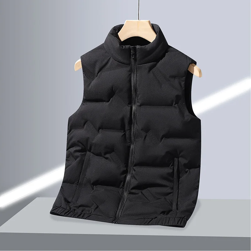 

Мужской утепленный пуховый жилет свободного кроя, осенне-зимняя куртка из белого утиного пуха, повседневная верхняя одежда, удобный полиэстеровый флис