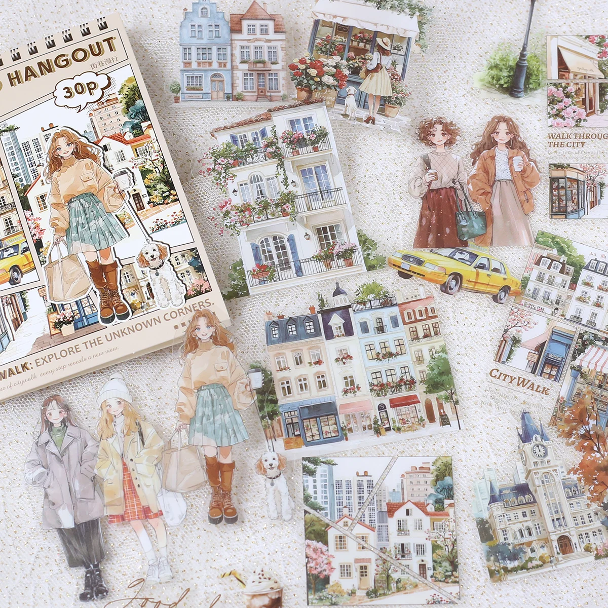 30PCS PET Decoractive Material Sticker Pre-Cut Journaling Sticker Scrapbook Kit Junk Journal Supplies Aesthetic Crafts Stickers image 2