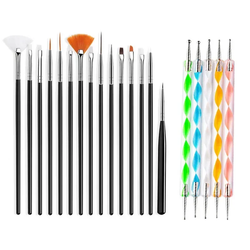 Nail Brushes Set Professional Nail Supplies For Acrylic UV Gel Drawing Dotting Manicure Nail Art Design Tools Makeup Accessorie