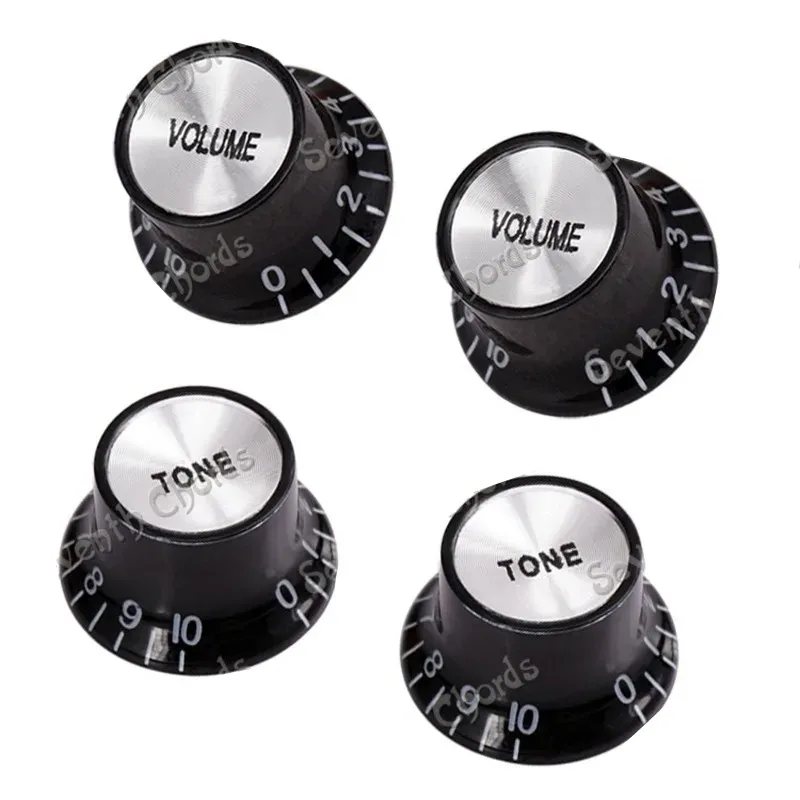 A Set of 4 pcs Black Speed Control Knobs Buttons for Electric Guitar Bass guitar accessories