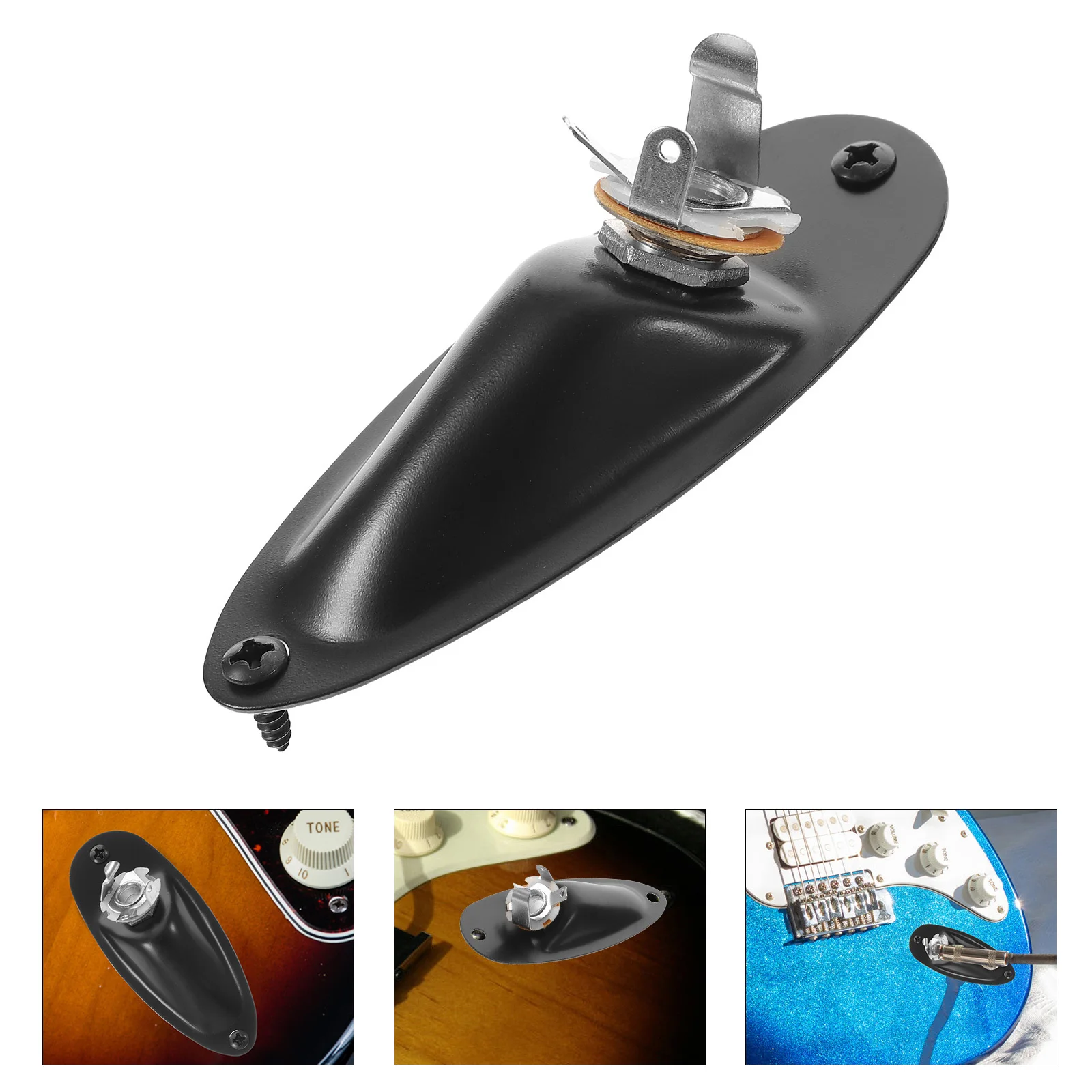 

Electric Guitar Pickup Jack Input Socket Plate Output for Screw Replacement Neckplate