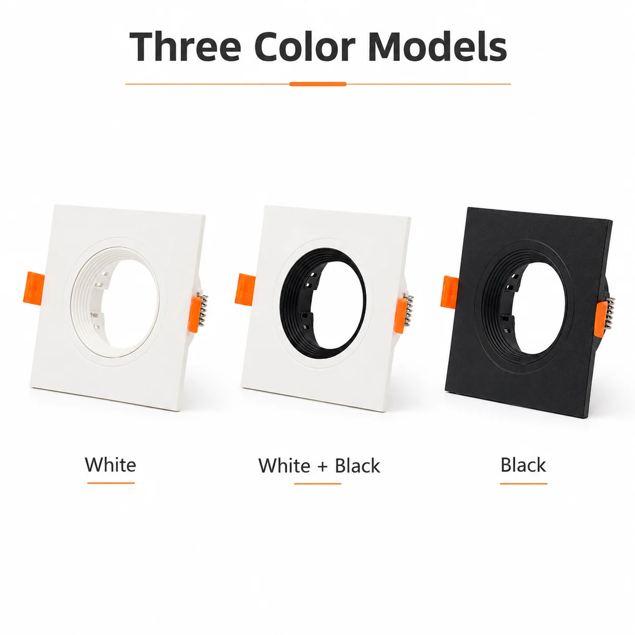 JOYINLED Pack of 1/10 Plastic Cutout 75mm for MR16 GU10 Bulb Black White Black-White LED Downlight Frame Square Fixture Lighting