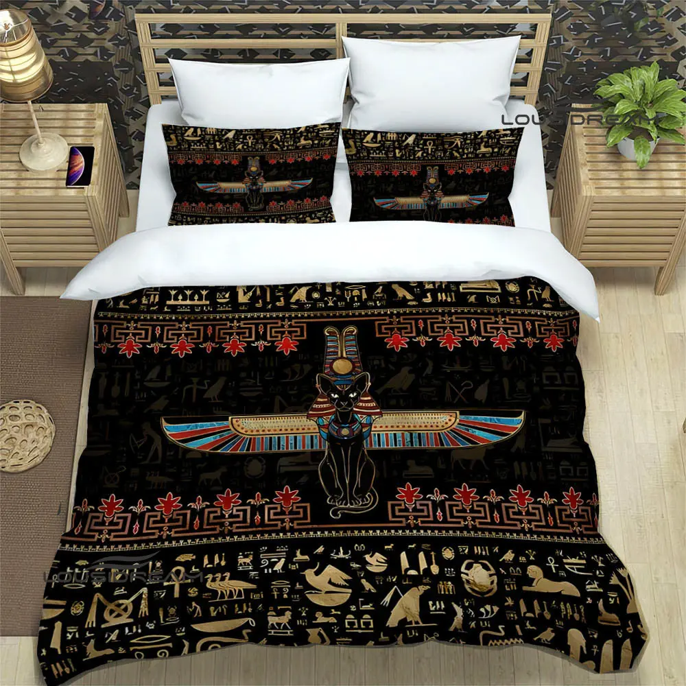 Egyptian pictograph and symbol Bedding Sets exquisite bed supplies set duvet cover bed comforter set bedding set luxury