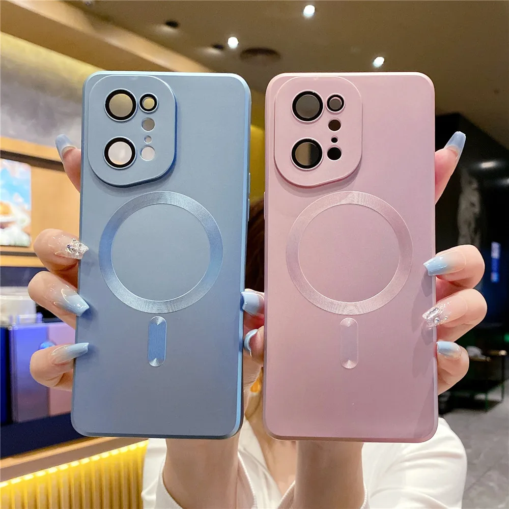 For Magsafe Magnetic Wireless Charging Case For OPPO Find X5 Pro X5Pro Matte Soft TPU Silicone Cover