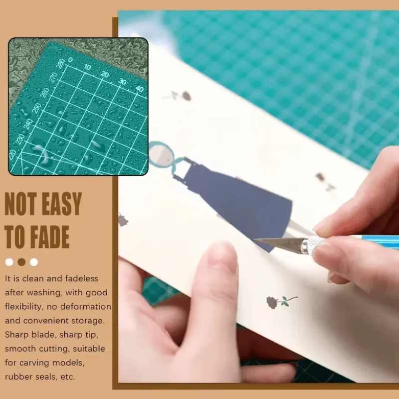 A3 PVC Cutting Mat Single Side for Patchwork Sewing DIY Knife Engraving Leather Workbench Pad Manual Cutting Board