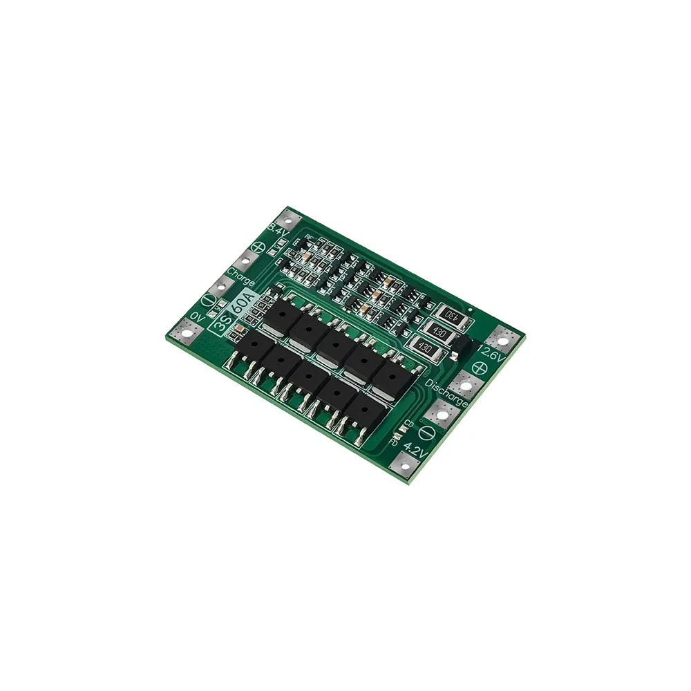 For 10pcs 3 strings 12V18650 lithium battery protection board 11.1V 12.6V with balanced 60A over-current, over-charge and over-d