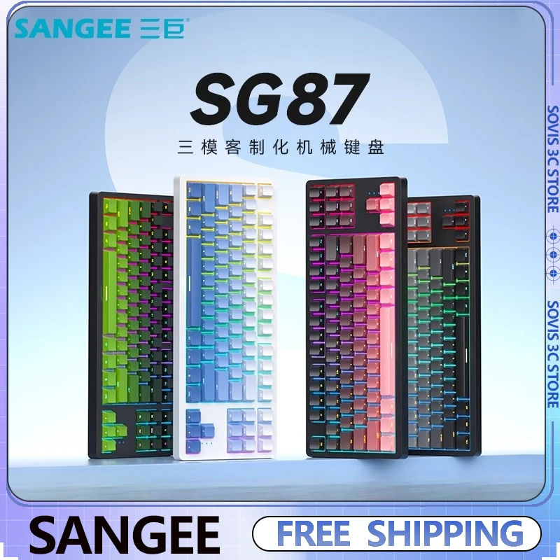 

Sangee SG87 Mechanical Keyboard 3Mode Wireless Bluetooth Magnetic Axis Gasket Structure Hot-swapping Custome PC Gaming Keyboard