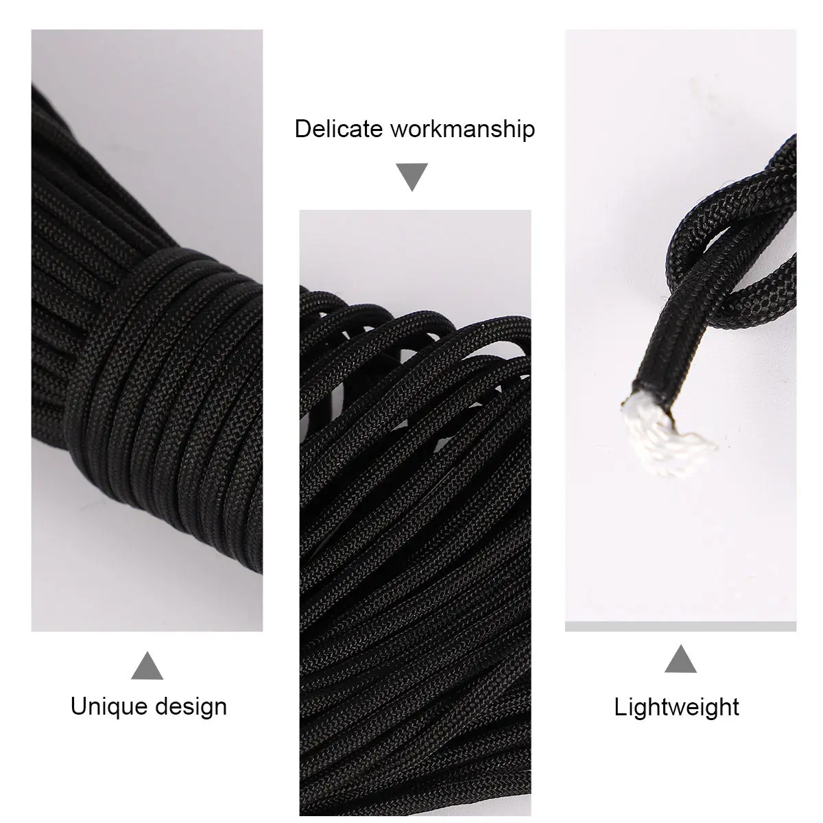 30M 4Mm 7 Core Parachute Cord Tough Fade Resistant Low Shrink Camping Rope Hiking Clothesline Survival Gear Outdoor Essential