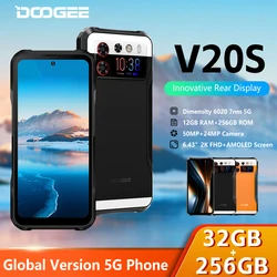 [เวิลด์พรีเมียร์] สมาร์ทโฟน V20S 5G ที่ทนทาน dimensity 6020แปดคอร์6.43 ”AMOLED Dual Display 12GB + 256GB 50MP กล้อง Ai