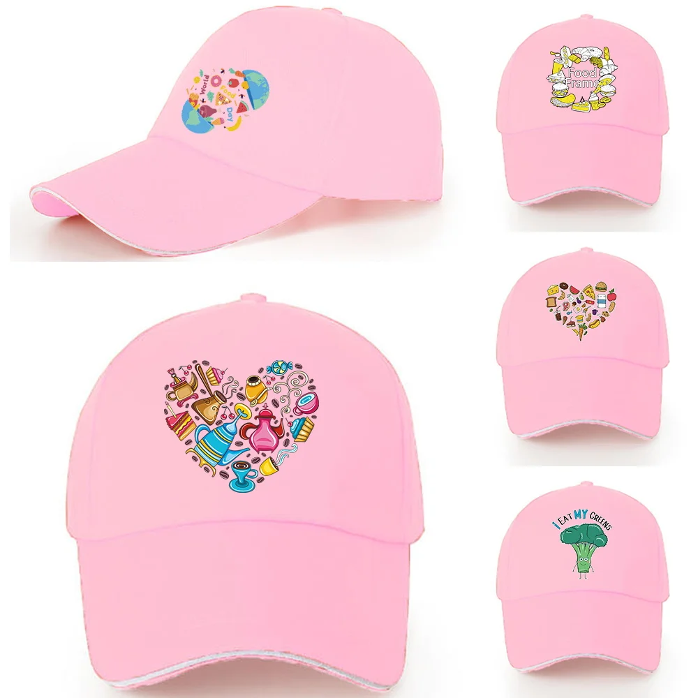 

Food Printing Sun Hat Ladies Travel Visors Hats Portable Autumn Adjustable Outdoor Sport Golf Fashion Summer Cotton Baseball Cap