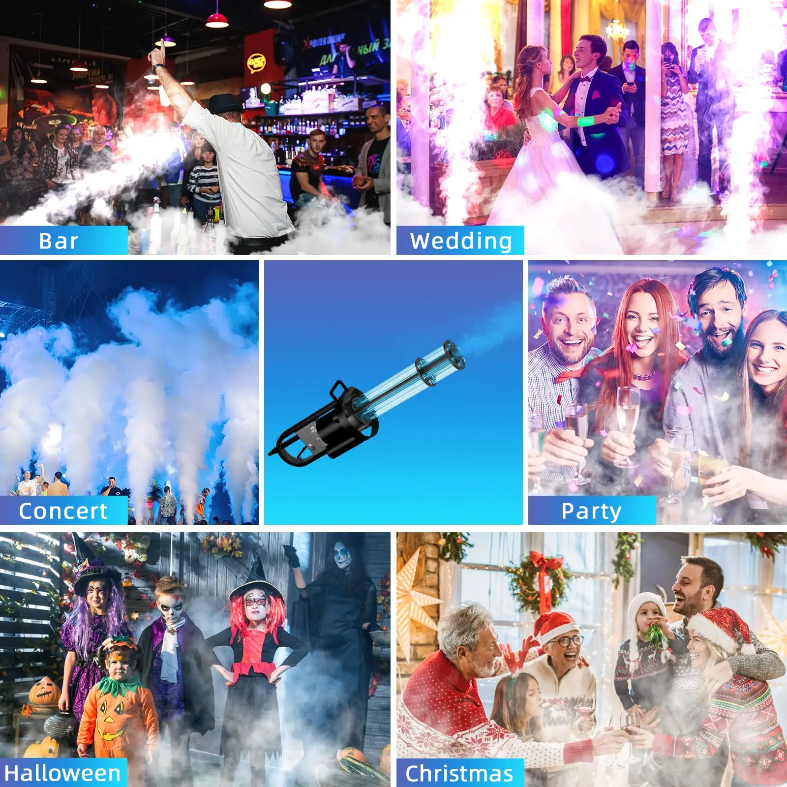 Handheld CO2 Kanon Rookmachine, DJ Party LED CO2 Blaster met RGB Verlichting Podiumeffectapparatuur Rookmachine voor Bruiloft Disco