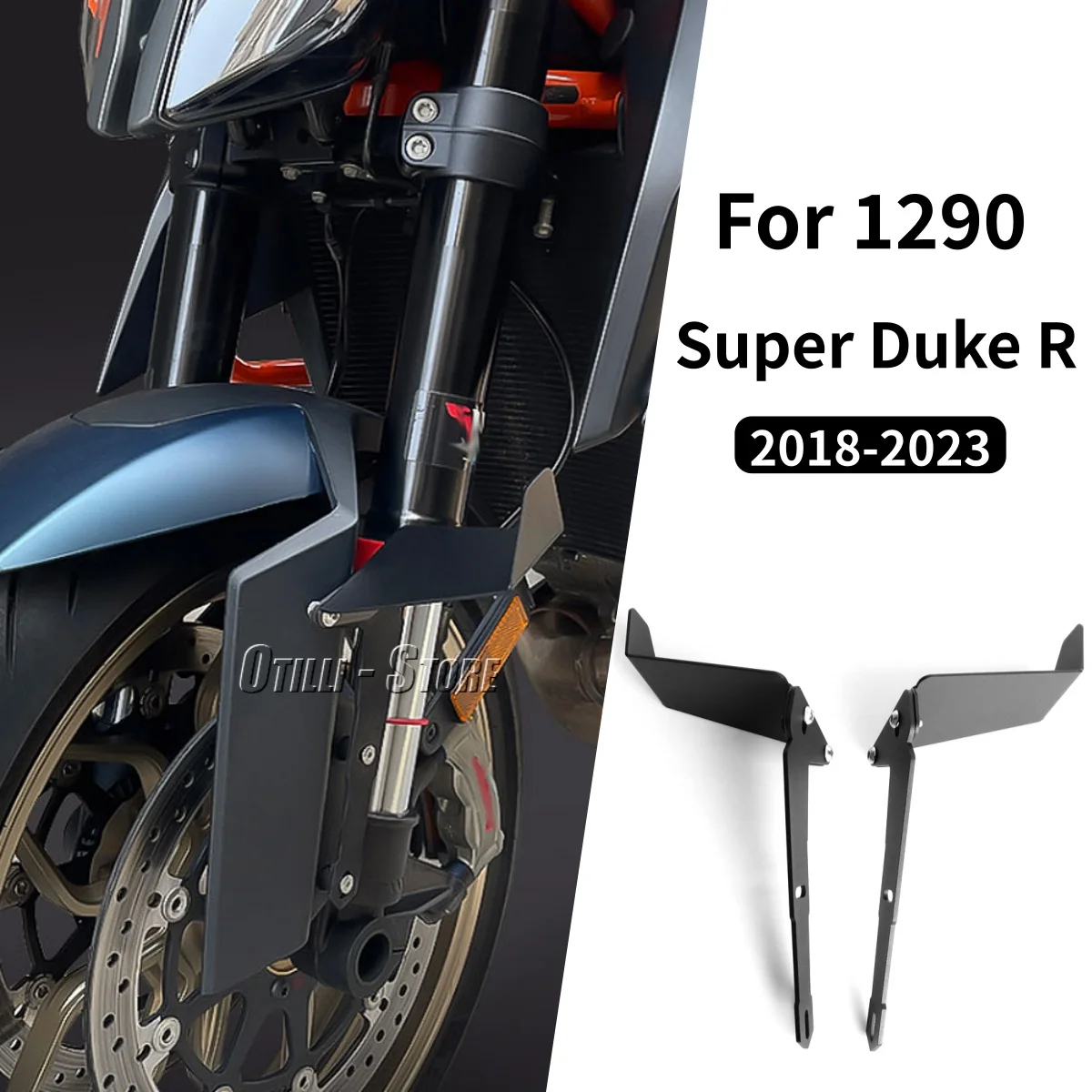 

Motorcycle Front Fender Fixed Wings Downforce Spoilers Winglet Aerodynamic Side Wing For 1290 Superduke Super Duke R 2018-2023