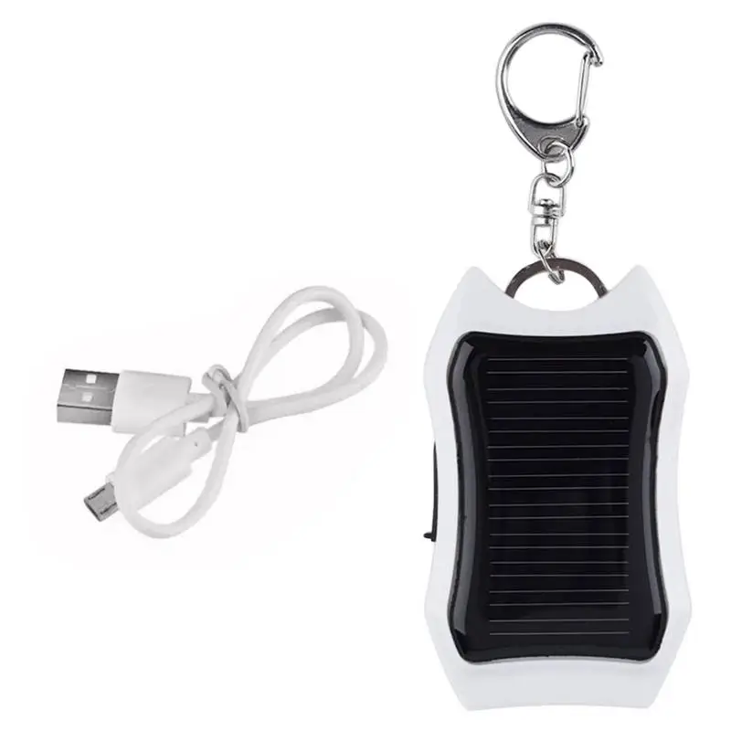

Solar Battery Bank 1500mAh Portable Charger Waterproof Fast Charging Portable Charger Keychain Built-in Super Bright Flashlight
