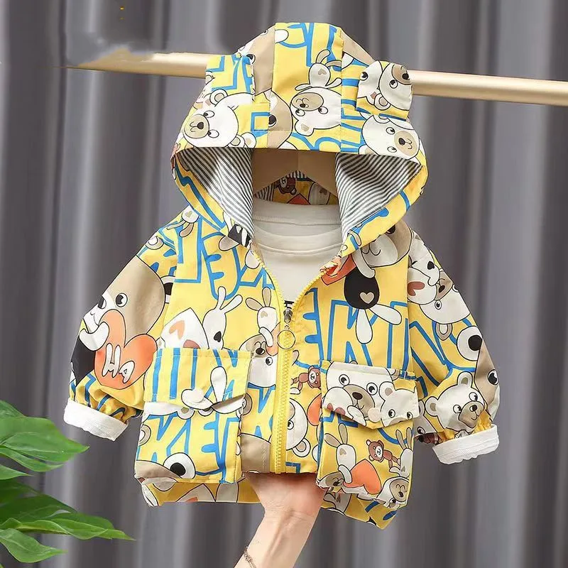 Kids Boys Coat Spring 2023 New Clothing Baby Handsome Childrens Clothing Fashionable Baby Spring And Autumn Jacket