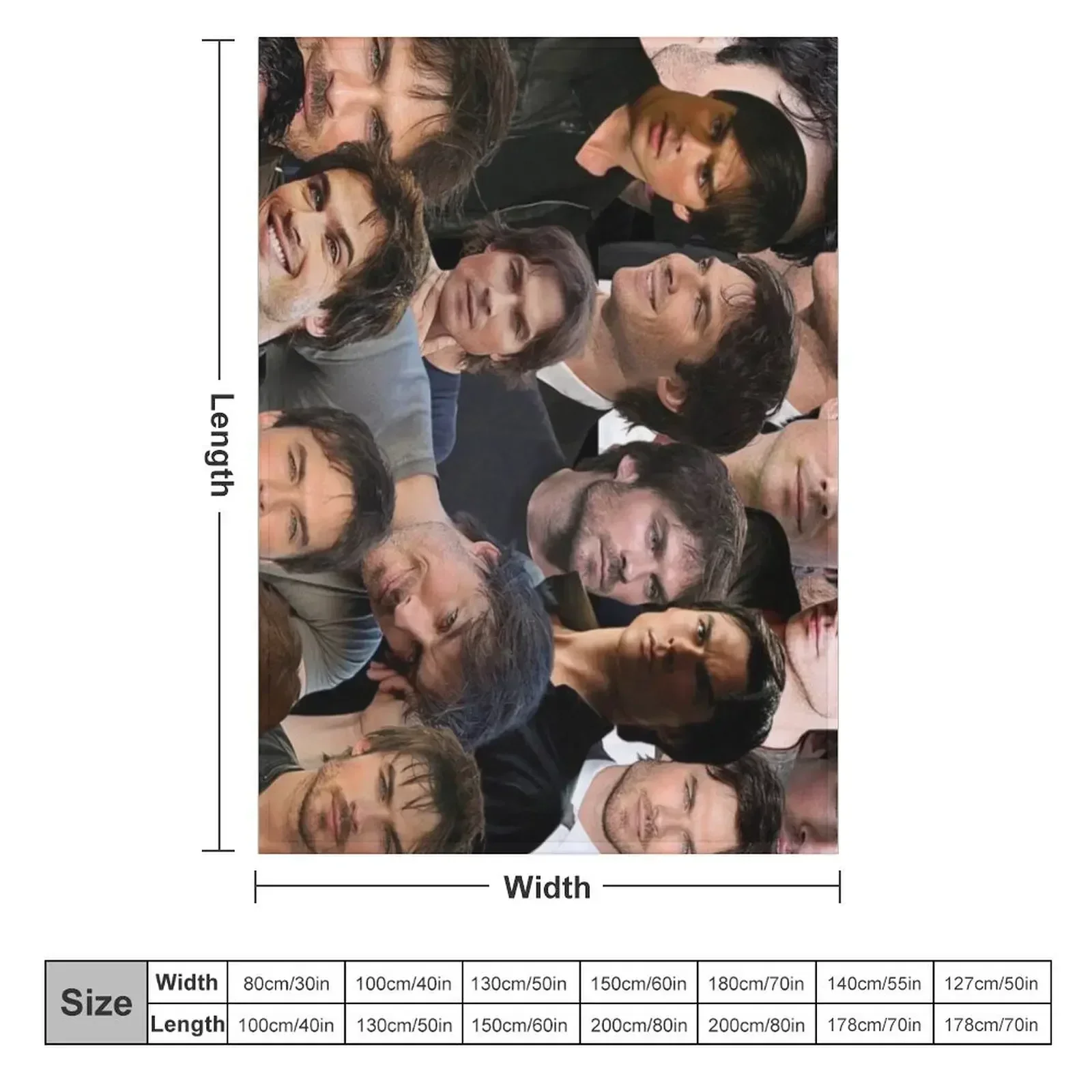 ian somerhalder photo collage Throw Blanket for sofa Sofas Decoratives Thermals For Travel Vintage Sleeping Bag Blankets