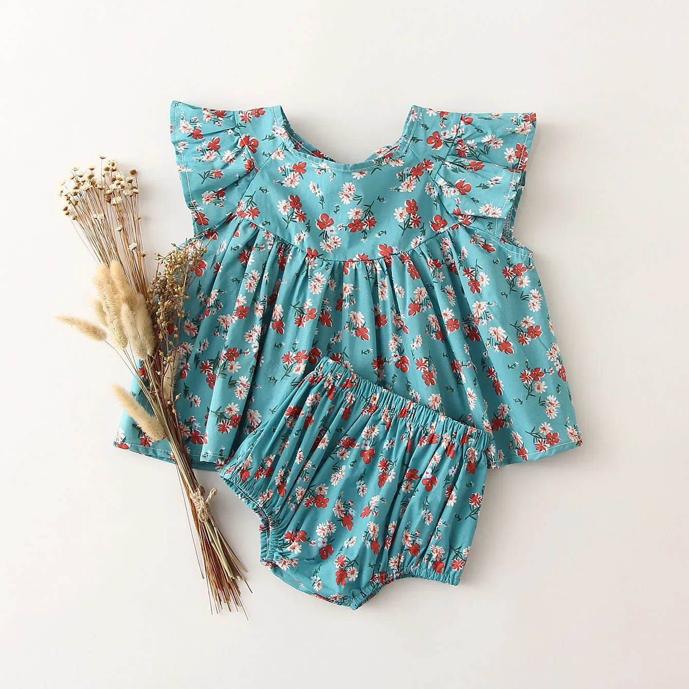 

Hipapa Fashion Newborn Baby Girl Floral Dress Tops + Shorts Set for Summer Outfit