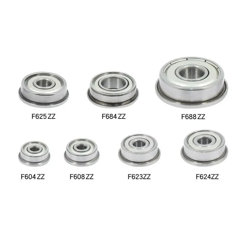 5PCS F604 to F699 Flange Bearing F607 F608 F623 F624 F625 F626 F684 F688 F693 F695 F698 ZZ Z 2Z Deep Groove Ball Bearings