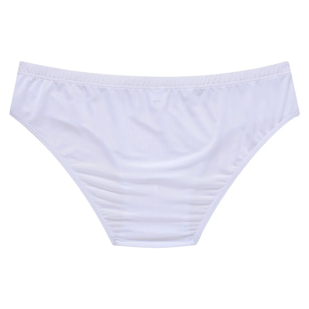 Men's Slightly Sheer Satin Briefs, Smooth Breathable Low-rise Sexy Triangle Underwear