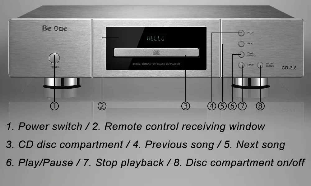 SUNBUCK Zwrotne prądowe XLR zbalansowane światłowody koncentryczne DAC Dekodowanie DSD HD HIFI Odtwarzacz CD wysokiej klasy wzmacniacz audio Maszyna CD