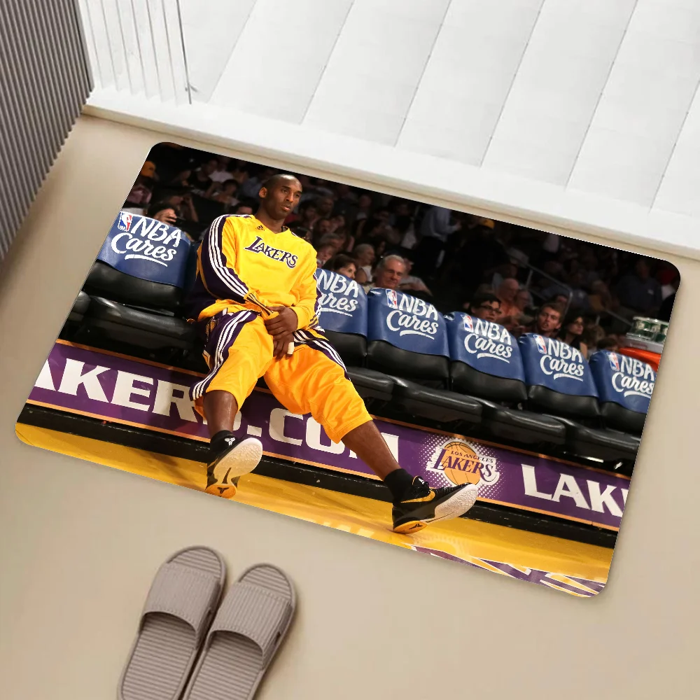 K-Kobe B-Bryant Sitting Floor Mat Graphic Printed Flannel Doormats for Bathroom Kitchen Entrance Carpet Home Decor