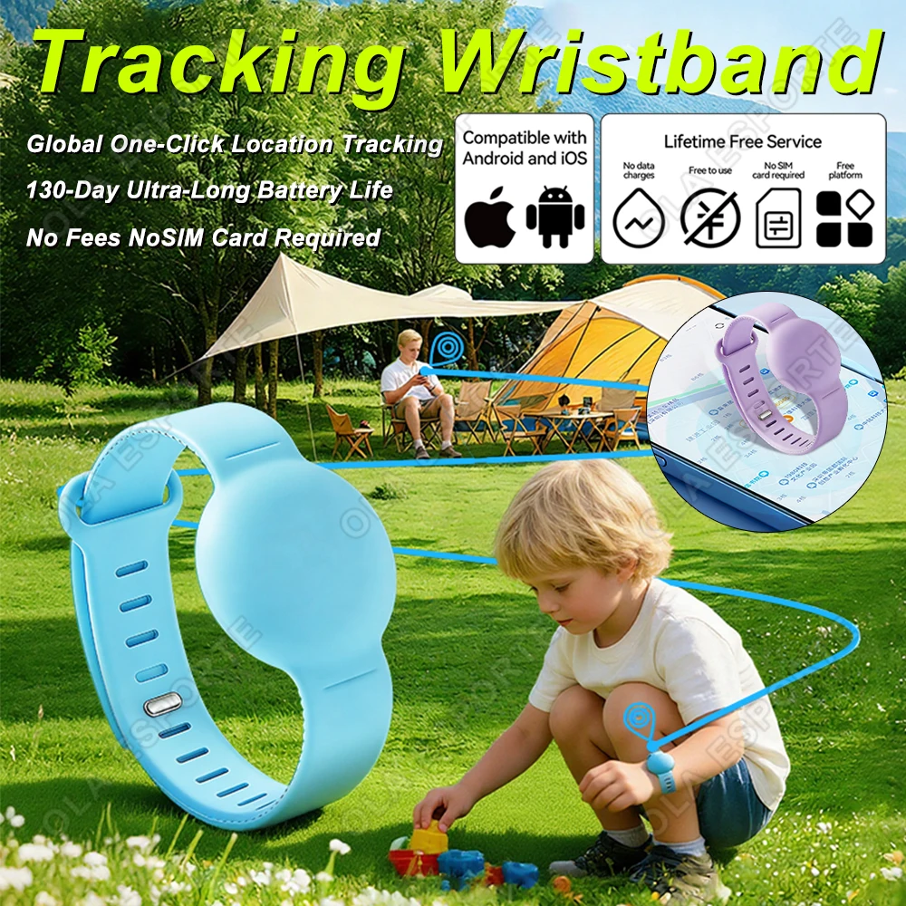New GPS Tracker Real-Time Kids Wristband Waterproof Locator Suitable For Android IOS Mobile Phones Android Systems Pet Tracking