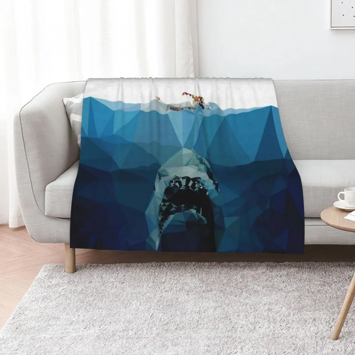 

Polygon Jaws Throw Blanket bed plaid Camping Cute Plush Blankets