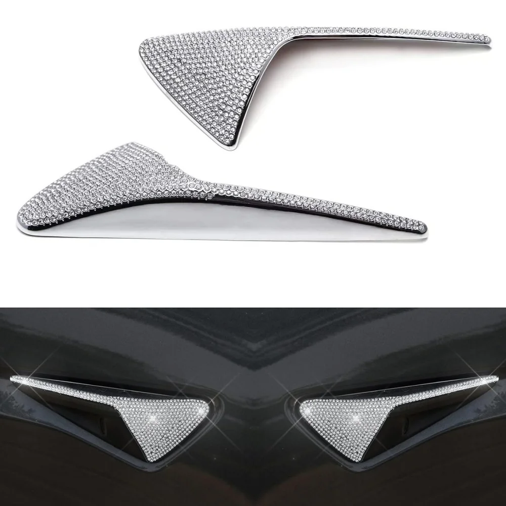 

Для Tesla Model 3/Y HW4.0 2024-2025 Защитная крышка боковой камеры, украшение Bling Bedazzling Crystal Trim, аксессуары