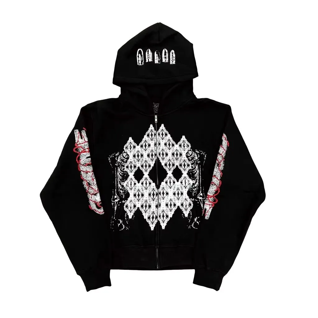 New Men Ken carson Antagonist 2.0 Merch Bullet Zip-Up Pullover Hoodies Hoody Hooded Sweatshirts Velvet Cotton Thick Fleece D19
