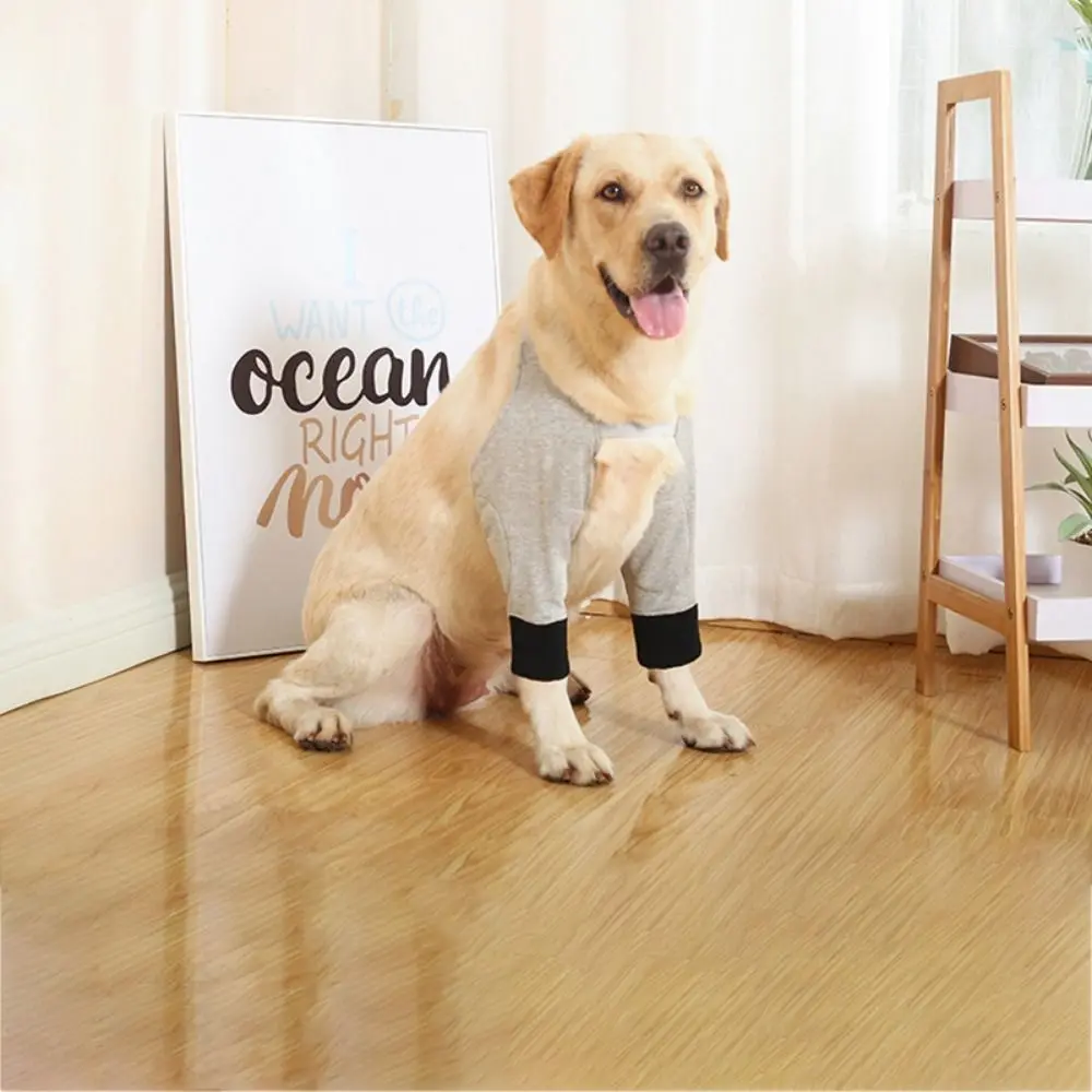 Practical Breathable Dog Recovery Sleeve Cotton Adjustable Puppy Elbow Wrap Anti-lick Soft Dog Knee Pads For Dog Front Leg