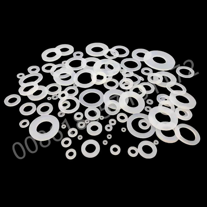 Custom Silicone Washer Heat Resist Rubber Gasket Sealing Cushion Insulation Spacer ID 33mm to ID 920mm Translucent