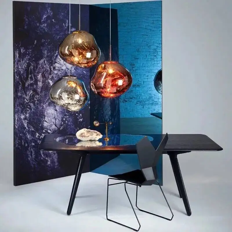 

3-Head Electroplated Glass Pendant Light - Nordic Modern Suspension Lamp for Bar Counter/Cafe, E27 Socket, Dimmable,