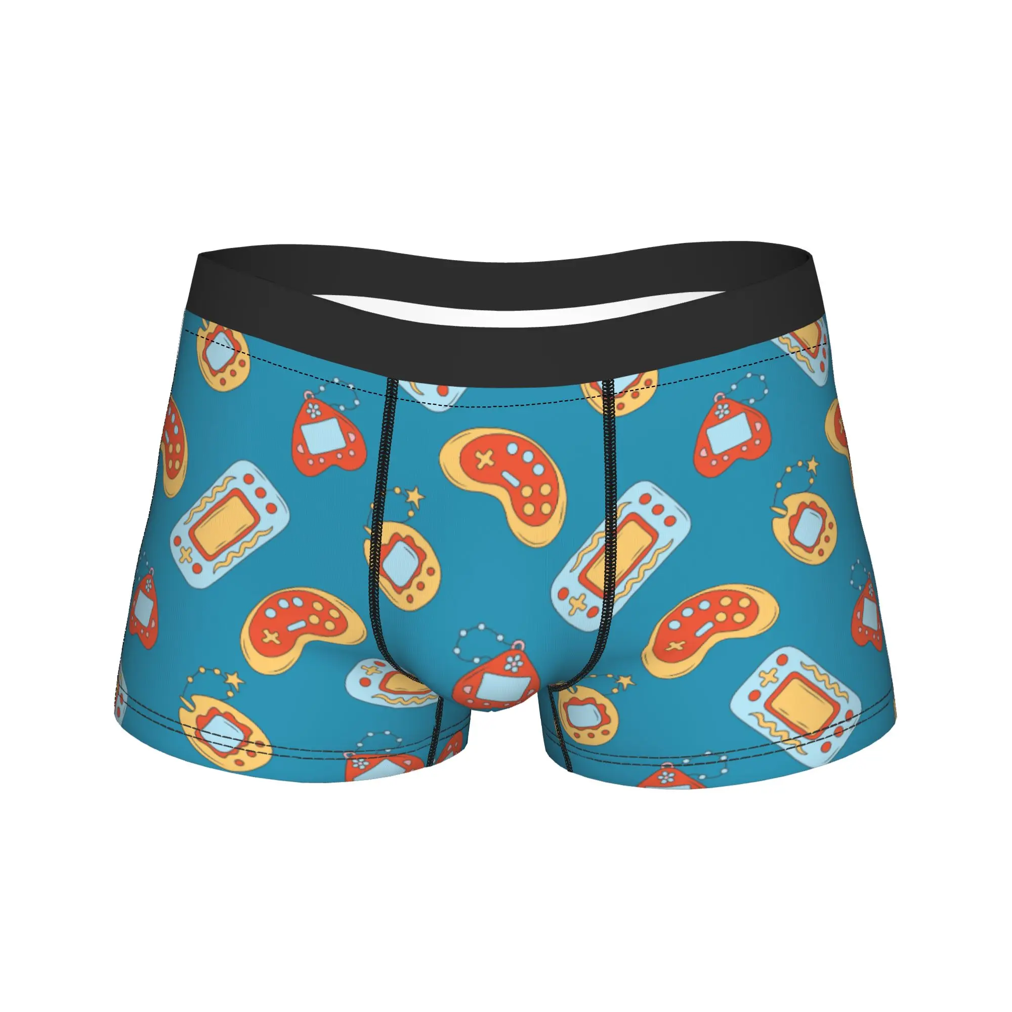 Men's Game Controller Pattern Long Underwear  Funny Boxer Briefs Shorts Panties Male Breathable Underpants M-XXL