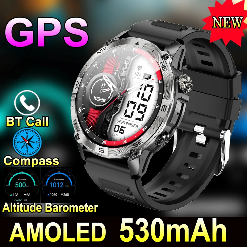 

Часы для бега на велосипеде на открытом воздухе, GPS-компас, спортивный фитнес, местоположение данных, маршрут, навигация, звонки, монитор сердечного ритма, умные часы