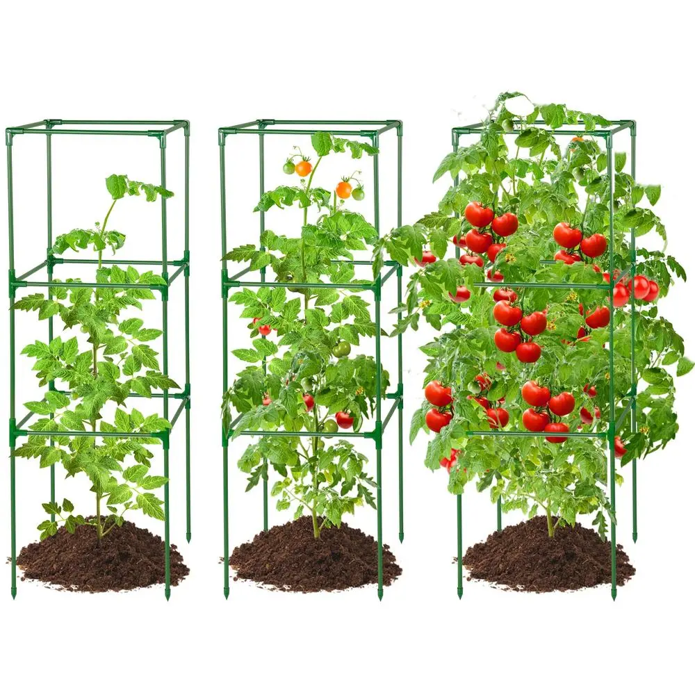 

Опора для томатов для сада 45x14.5x14.5 дюймов, легко собираемая квадратная подставка для растений, прочные металлические опоры для томатных растений, металлические опоры-башни для растений