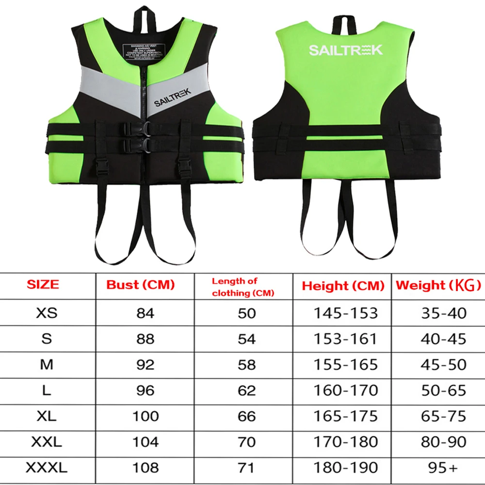 Neoprene Life Vest for Adult Jet Ski Kayak Surf Life Jacket Motorboats Raft Swimming Drifting Boat Wakeboard Fishing Safety Vest