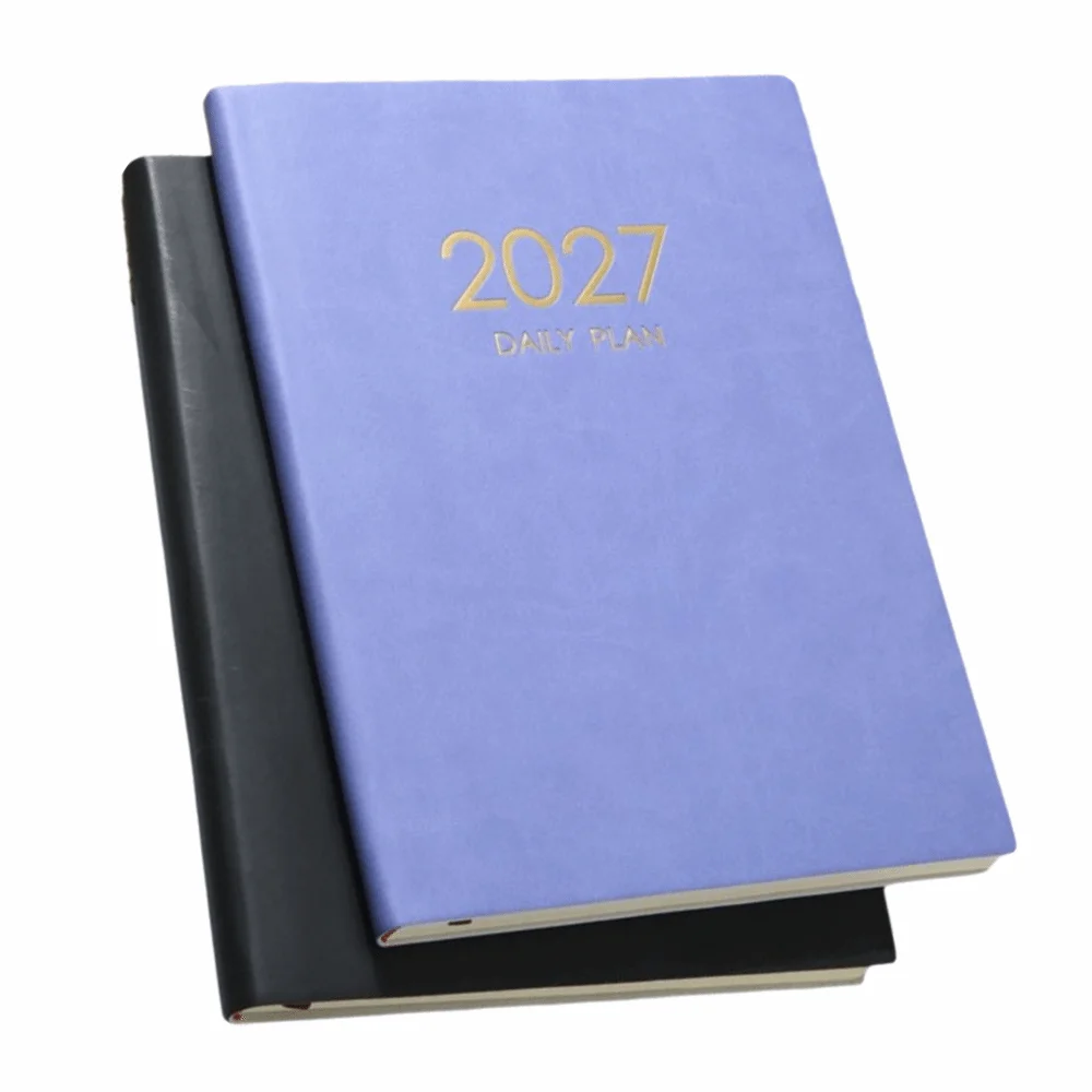 Gifts PU 2027 Daily Planner Hardcover A4 Schedule Planner Lined Pages Hardcover Planner School Study